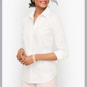 Talbots Size 16 White Collared Button Down
